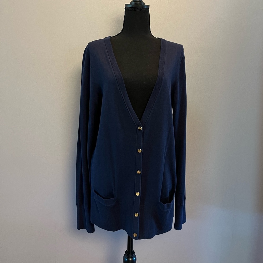 Banana Republic Size XL Button Down Cardigan in Navy Blue